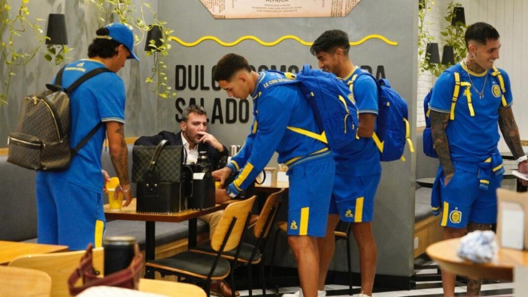 Ángel Di María, jugador de Rosario Central, en el campo de juego.