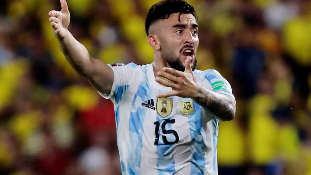 Nicolás González lesionado durante un entrenamiento