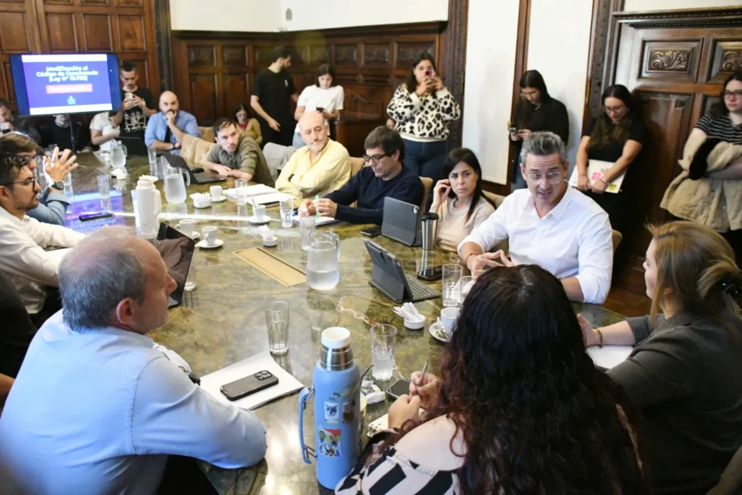 Senador Ciro Seisas en el Concejo Municipal de Rosario durante la presentación de la ley contra cuidacoches