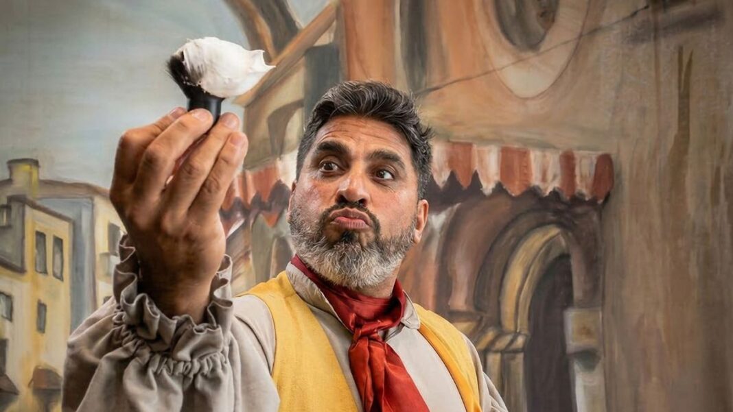 Cartel o escena de la ópera 'El barbero de Sevilla' en el Teatro El Círculo de Santa Fe.