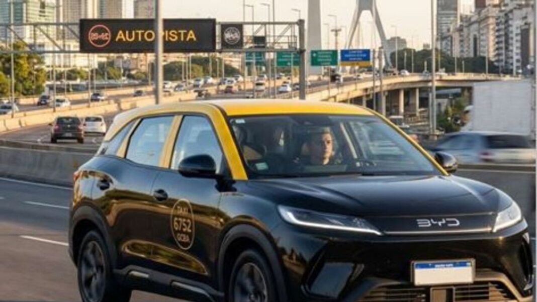 Auto eléctrico modelo BYD Dolphin Mini en la ciudad de Rosario